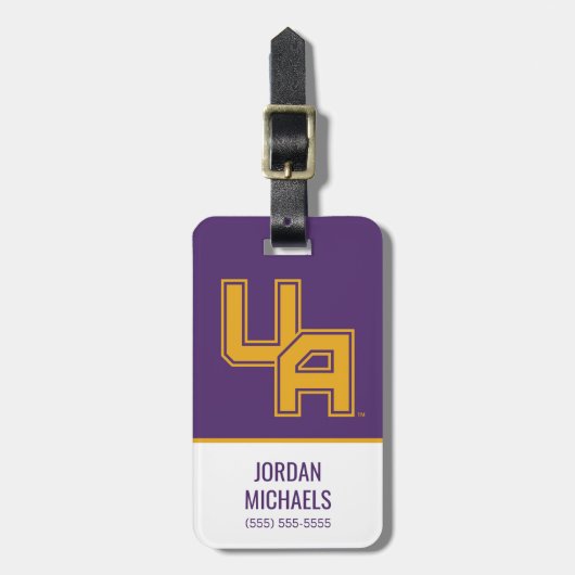 Universität Albany - Initials-Logo Gepäckanhänger (Vorderseite vertikal)