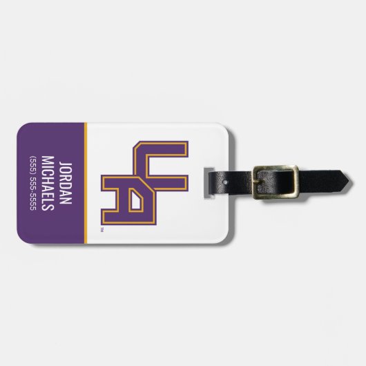 Universität Albany - Initials-Logo Gepäckanhänger (Vorderseite horizontal)