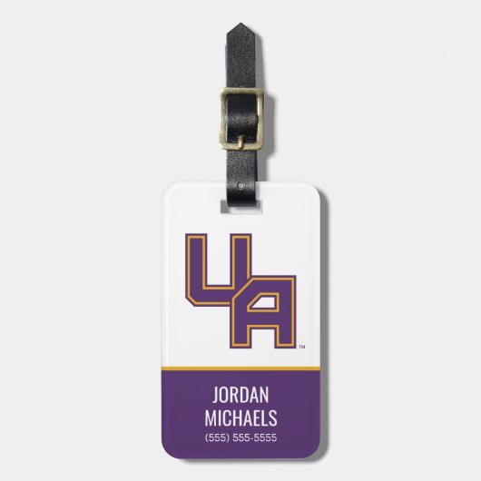 Universität Albany - Initials-Logo Gepäckanhänger (Vorderseite vertikal)