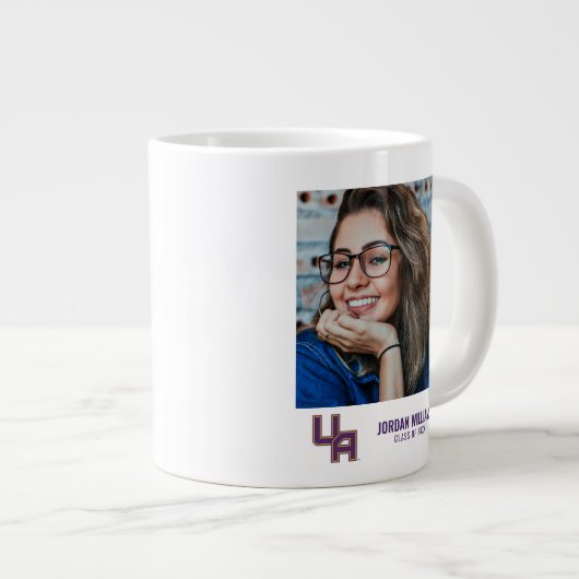 Universität Albany - Initials-Logo Jumbo-Tasse (Vorderseite Rechts)