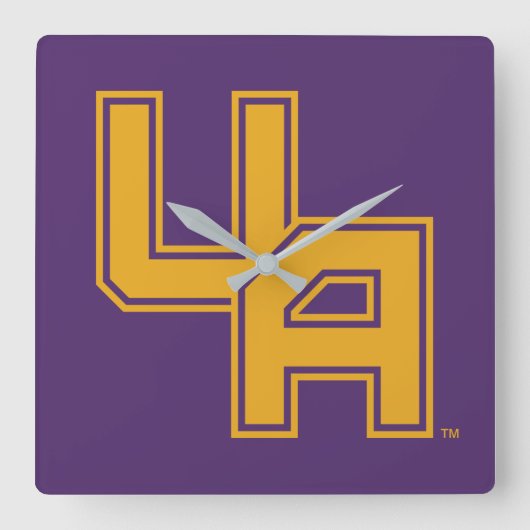 Universität Albany - Initials-Logo Quadratische Wanduhr (Vorderseite)