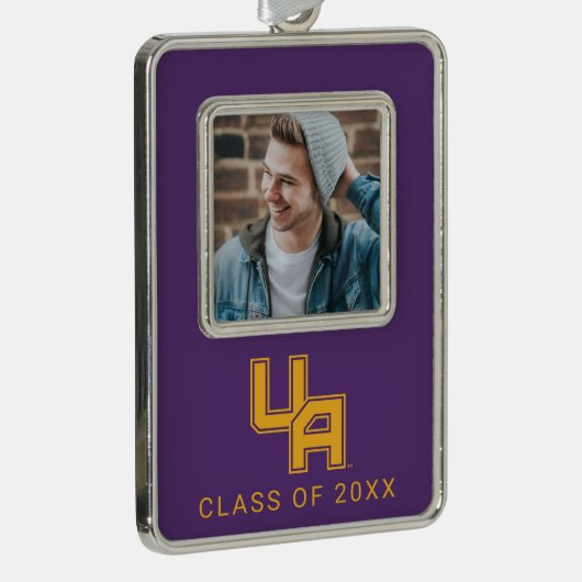 Universität Albany - Initials-Logo Rahmen-Ornament Silber (Rechts)