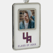 Universität Albany - Initials-Logo Rahmen-Ornament Silber (Rechts)