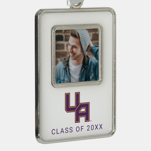 Universität Albany - Initials-Logo Rahmen-Ornament Silber (Rechts)