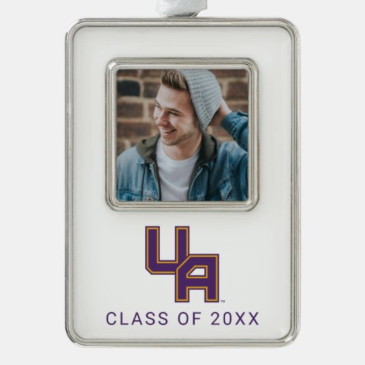 Universität Albany - Initials-Logo Rahmen-Ornament Silber (Vorderseite)