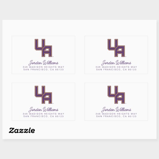 Universität Albany - Initials-Logo Rechteckiger Aufkleber (Blatt)