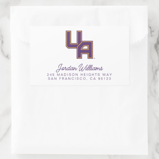 Universität Albany - Initials-Logo Rechteckiger Aufkleber (Tasche)