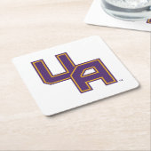 Universität Albany - Initials-Logo Rechteckiger Pappuntersetzer (angewinkelt)