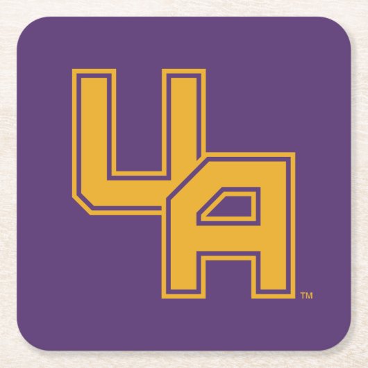Universität Albany - Initials-Logo Rechteckiger Pappuntersetzer (Vorderseite)