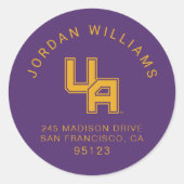 Universität Albany - Initials-Logo Runder Aufkleber (Vorderseite)