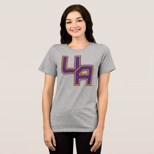 Universität Albany - Initials-Logo Tri-Blend Shirt (Vorderseite voll)