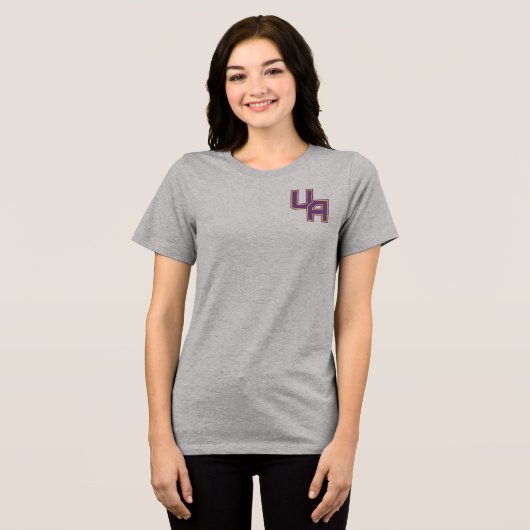 Universität Albany - Initials-Logo Tri-Blend Shirt (Vorderseite voll)