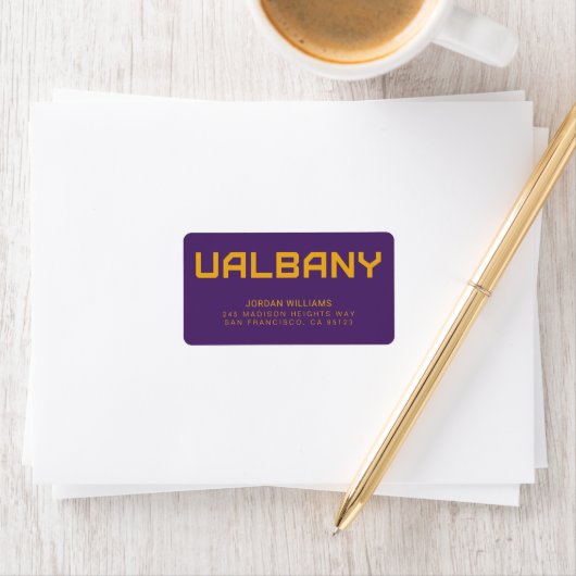 Universität Albany Wordmark Adressaufkleber (Insitu)