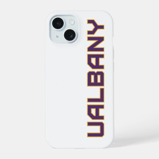 Universität Albany Wordmark iPhone 15 Hülle (Rückseite)