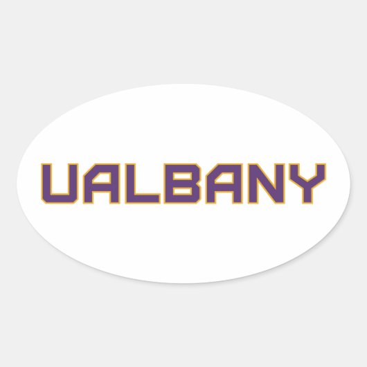 Universität Albany Wordmark Ovaler Aufkleber (Vorderseite)