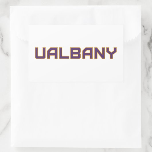 Universität Albany Wordmark Rechteckiger Aufkleber (Tasche)