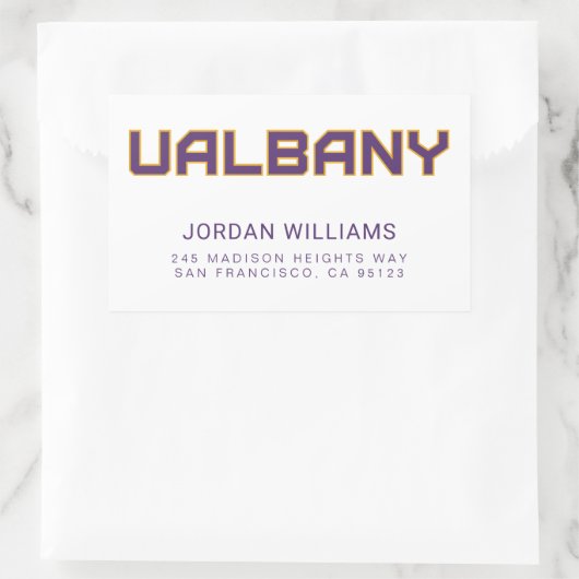 Universität Albany Wordmark Rechteckiger Aufkleber (Tasche)