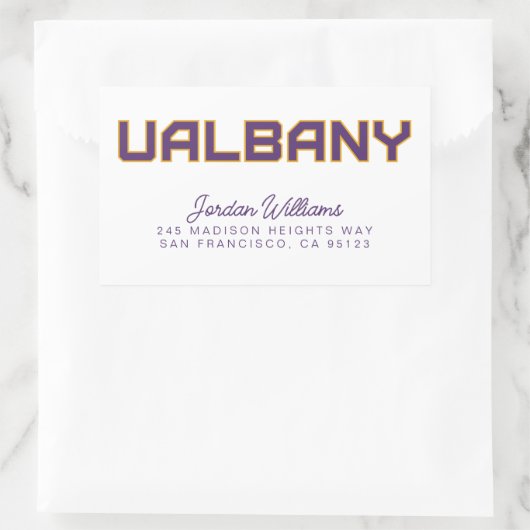 Universität Albany Wordmark Rechteckiger Aufkleber (Tasche)