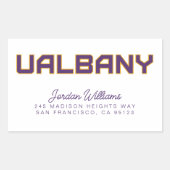 Universität Albany Wordmark Rechteckiger Aufkleber (Vorderseite)