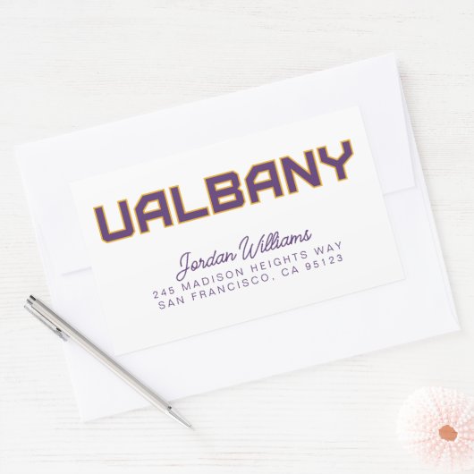 Universität Albany Wordmark Rechteckiger Aufkleber (Umschlag)