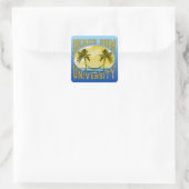 Universität Beach Bum Quadratischer Aufkleber (Tasche)