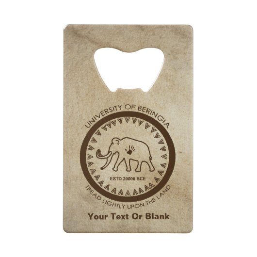 Universität Beringia Mammoth Kreditkartenflaschenöffner (Rückseite)