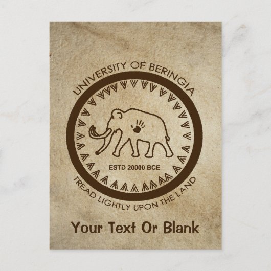 Universität Beringia Mammoth Postkarte (Vorderseite)