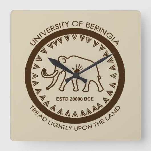 Universität Beringia Mammoth Quadratische Wanduhr (Vorderseite)