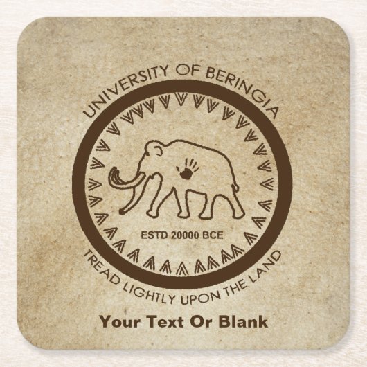 Universität Beringia Mammoth Rechteckiger Pappuntersetzer (Vorderseite)