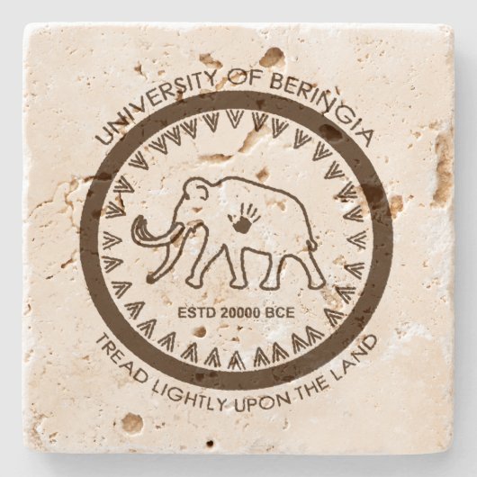 Universität Beringia Mammoth Steinuntersetzer (Vorderseite)