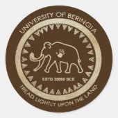 Universität Beringia Runder Aufkleber (Vorderseite)