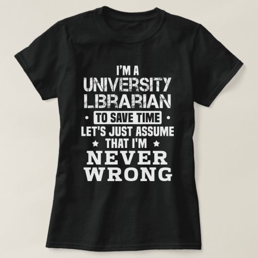 Universität Bibliothekar T-Shirt (Design vorne)