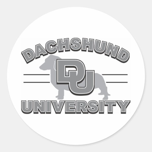 Universität Dackel Runder Aufkleber (Vorderseite)