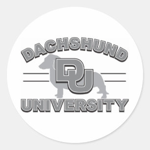 Universität Dackel Runder Aufkleber