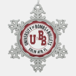 Universität der Bomben und der Kugeln Eglin Schneeflocken Zinn-Ornament