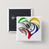 Universität des Bingobingo-Herzknopfes Button (Vorne & Hinten)