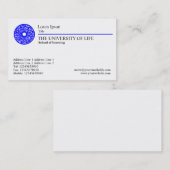 Universität des Lebens - blaue Regel Visitenkarte (Vorne/Hinten)