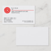 Universität des Lebens - rote Regel Visitenkarte (Vorne/Hinten)