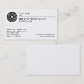 Universität des Lebens - schwarze Regel - Visitenkarte (Vorne/Hinten)