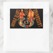 Universität Double Blazes Rechteckiger Aufkleber (Tasche)