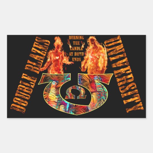 Universität Double Blazes Rechteckiger Aufkleber (Vorderseite)