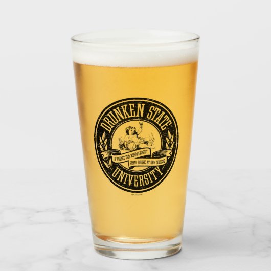 Universität Drunken Staat Glas (Vorne (Gefüllt))