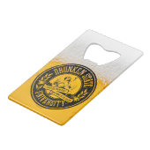 Universität Drunken Staat Kreditkarten Flaschenöffner (Rückseite Schrägansicht)