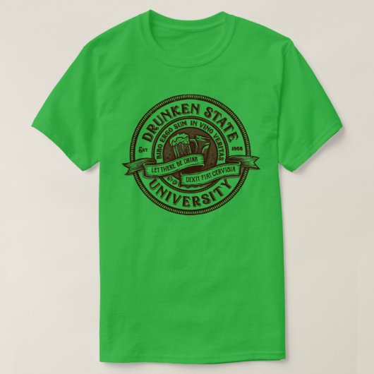 Universität Drunken Staat T-Shirt (Design vorne)