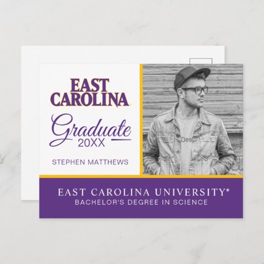 Universität East Carolina | East Carolina Ankündigungspostkarte (Vorne/Hinten)