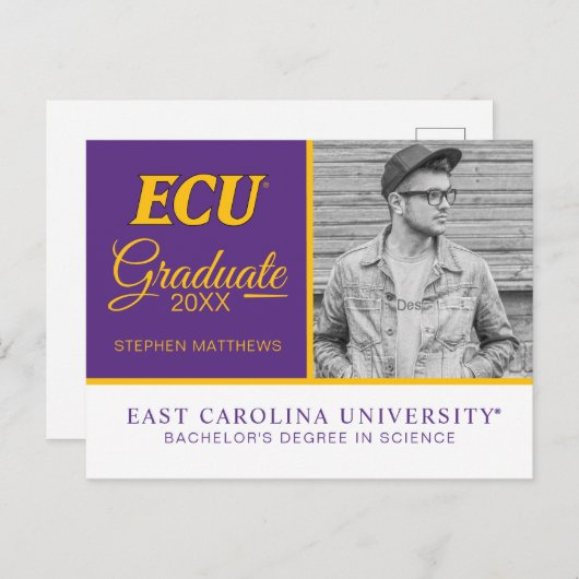 Universität East Carolina | ECU-Logo Ankündigungspostkarte (Vorne/Hinten)