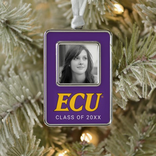 Universität East Carolina | ECU-Logo Rahmen-Ornament Silber (Baum)