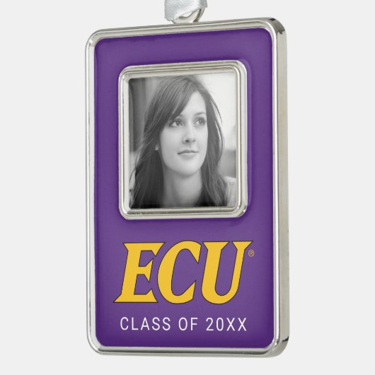Universität East Carolina | ECU-Logo Rahmen-Ornament Silber (Links)