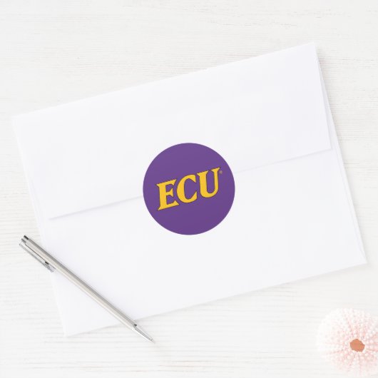 Universität East Carolina | ECU-Logo Runder Aufkleber (Umschlag)