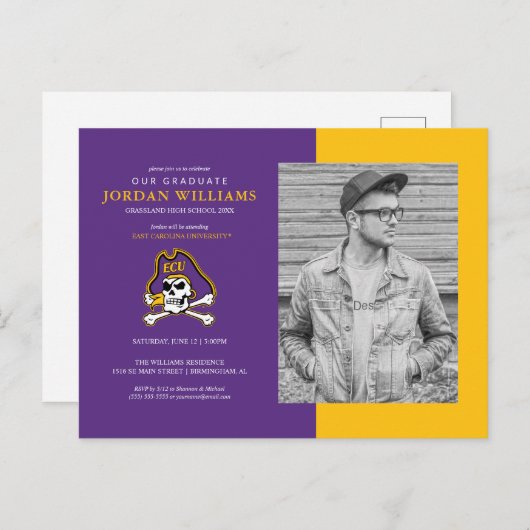 Universität East Carolina | ECU Piraten Ankündigungspostkarte (Vorne/Hinten)